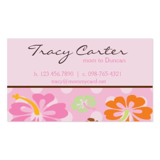 Hawaiian Mommy Card Business Card Templates (front side)