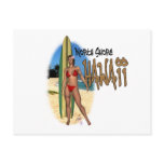 Hawaiian North Shore Surfer Girl Postcard