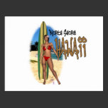 Hawaiian North Shore Surfer Girl Postcard postcards