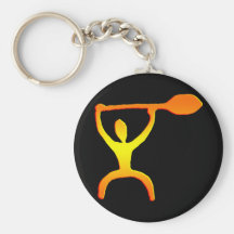 Hawaiian Paddle Man Petroglyph - Keychain