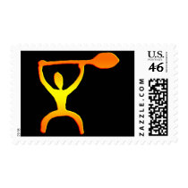 Hawaiian Paddle Man Petroglyph Stamp