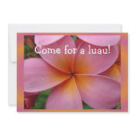 Hawaiian Pink Plumeria Tropical Flower Luau Invite