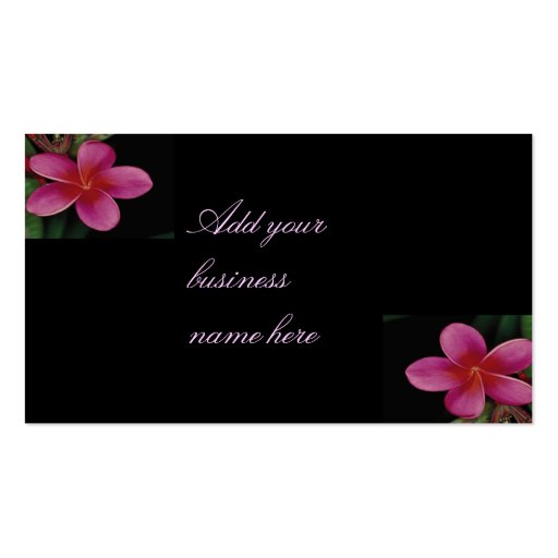 Hawaiian Plumeria Profile Card Business Card (front side)