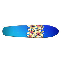 Hawaiian Plumeria Skateboard by DesignerGal Hawaiian Plumeria Skateboard