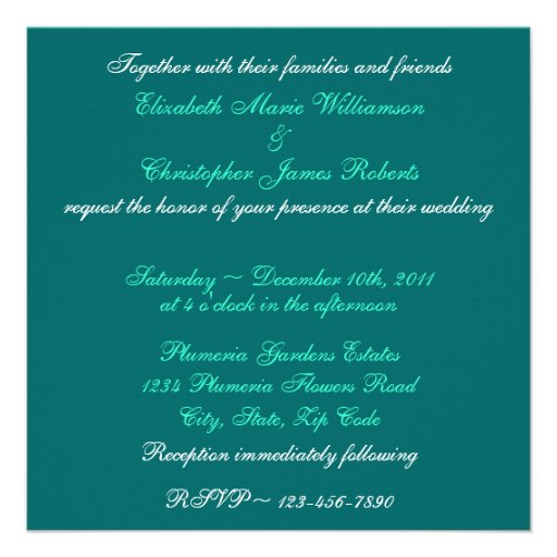 Hawaiian Plumeria Wedding Invitation