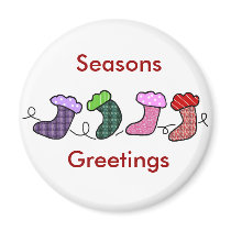Hawaiian print stocking, Seasons, Greetings magnet by marcya7 Hawaiian print stocking, Seasons, Greetings magnet