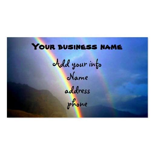Hawaiian raindow Business Card (front side)