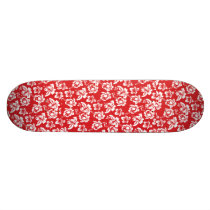 Hawaiian Red Flower Skate Deck