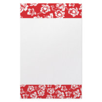 Hawaiian Red Flower Stationery Design