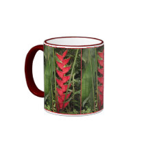 Hawaiian Red Heliconia mugs