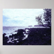 Hawaiian Rocky Beach-Oil Paint Print