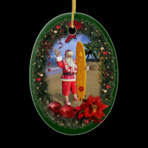 Hawaiian Santa ornaments