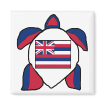 Hawaiian sea turtle flag magnet