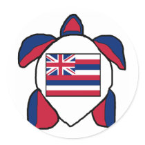 Hawaiian sea turtle flag stickers by marcya7 Hawaiian sea turtle flag stickers