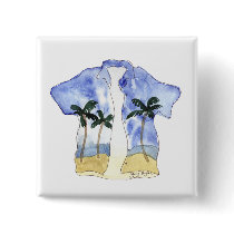 Hawaiian Shirt Button by ginyhogan Hawaiian Shirt Button
