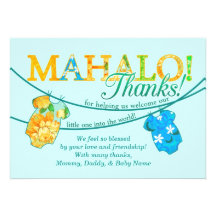 Hawaiian Shirt Onsie Luau Mahalo Thank You Card