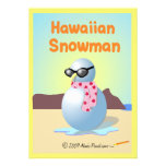 Hawaiian Snowman Cards Custom Invitation