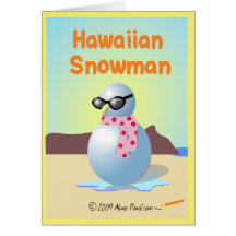 Hawaiian Snowman Christmas/Holiday Card