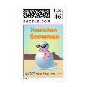 Hawaiian Snowman Postage Stamp (Med) stamp