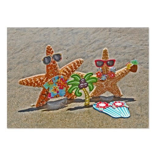 Hawaiian Starfish Couple Wedding Place Cards Business Card Templates (back side)