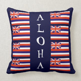 Hawaiian Style Aloha State Flag Throw Pillow