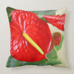 Hawaiian Style Anthurium Throw Pillow