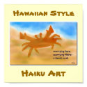 Hawaiian Style Beachcrab Haiku Art Print by Reflekshins Hawaiian Style Beachcrab Haiku Art Print