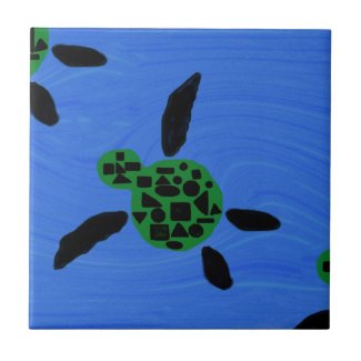 Hawaiian Style Decorative Sea Turtle Tile