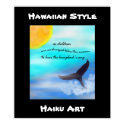 Hawaiian Style Humpback Whale Haiku Art Print by Reflekshins Hawaiian Style Humpback Whale Haiku Art Print