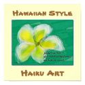 Hawaiian Style Plumeria Haiku Art Poster posters by Reflekshins Hawaiian Style Plumeria Haiku Art Poster posters