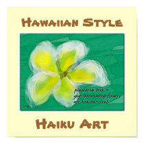 Hawaiian Style Plumeria Haiku Art Poster posters