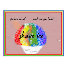 Hawaiian Style Shave Ice - Rainbow Flavor Postcard