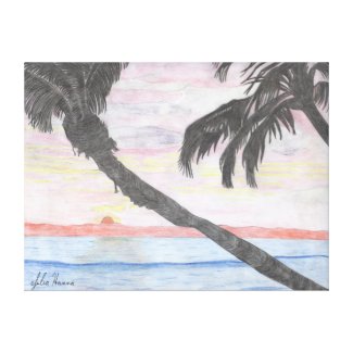 Hawaiian Sunset by Julia Hanna Stretched Canvas Print