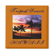 Hawaiian Sunset Magnet by Hawaiian_Cards_Gifts Hawaiian Sunset Magnet