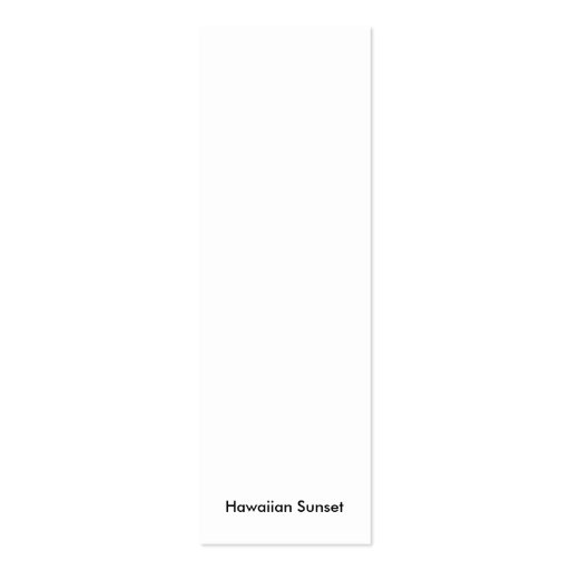 Hawaiian Sunset Mini Bookmarks Business Card Templates (back side)