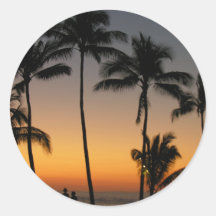 Hawaiian Sunset Round Sticker