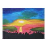 Hawaiian Sunset Sky Original Acrylic Painting Canvas Print