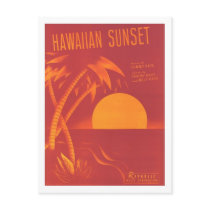 Hawaiian Sunset Vintage Songbook Cover Post Cards