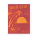 Hawaiian Sunset Vintage Songbook Cover postcards