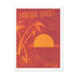 Hawaiian Sunset Vintage Songbook Cover postcards