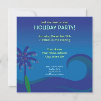 Hawaiian Surf Holiday Party Invitation invitation