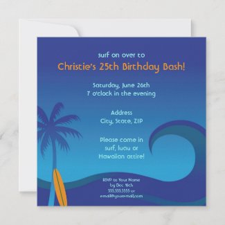 Hawaiian Surf Party Invitation invitation