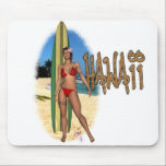 Hawaiian Surfer Girl Mousepad mousepads