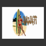 Hawaiian Surfer Girl Postcard postcards