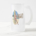 Hawaiian Surr Girl Frosted Glass Mug mugs