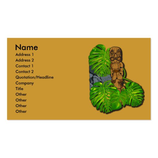Hawaiian Tiki Business Cards Zazzle