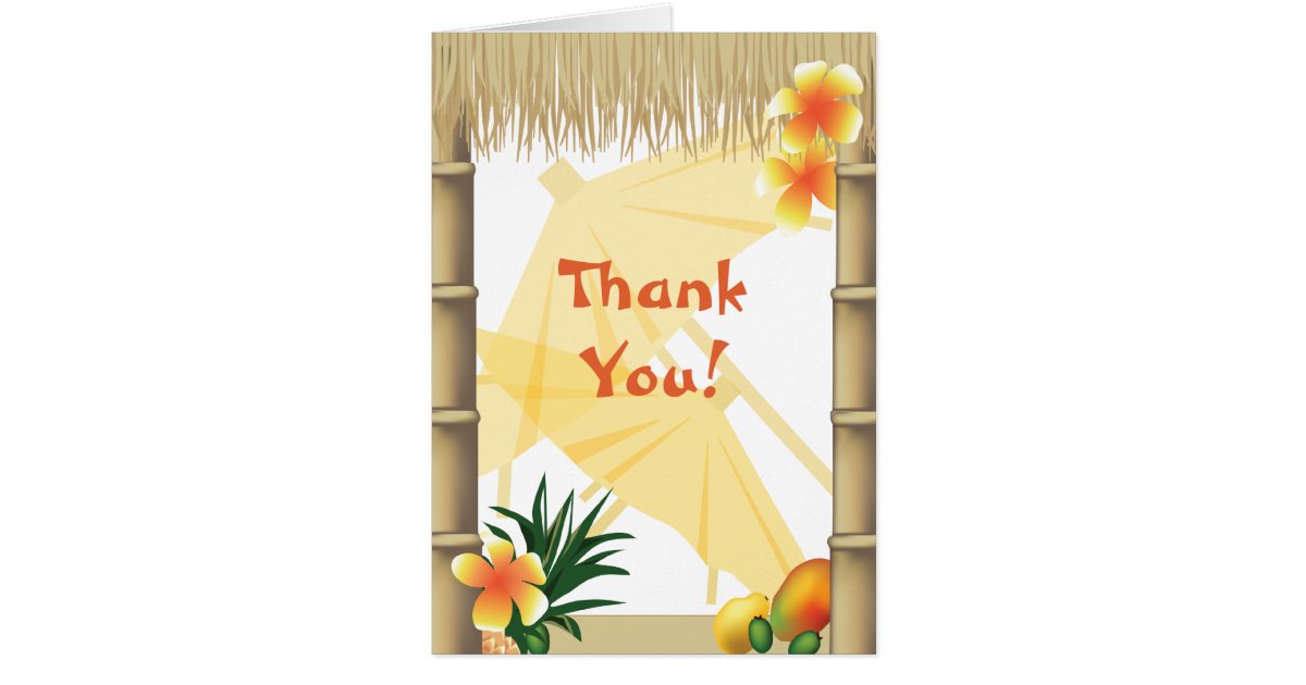 hawaiian tropical luau party thank you note card 6 zazzle tropical party invites