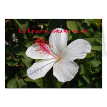 Hawaiian Wedding Best Wishes White Hibiscus Card