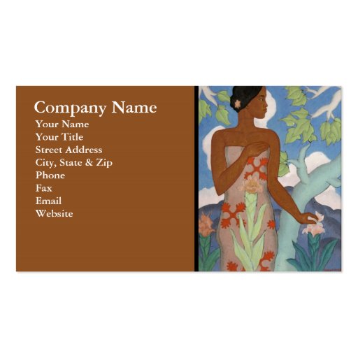 Hawaiian Woman - Business Card (front side)