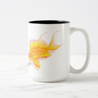 Hawaiian Yellow Anthias, Holanthias fuscipinnis Two-Tone Coffee Mug